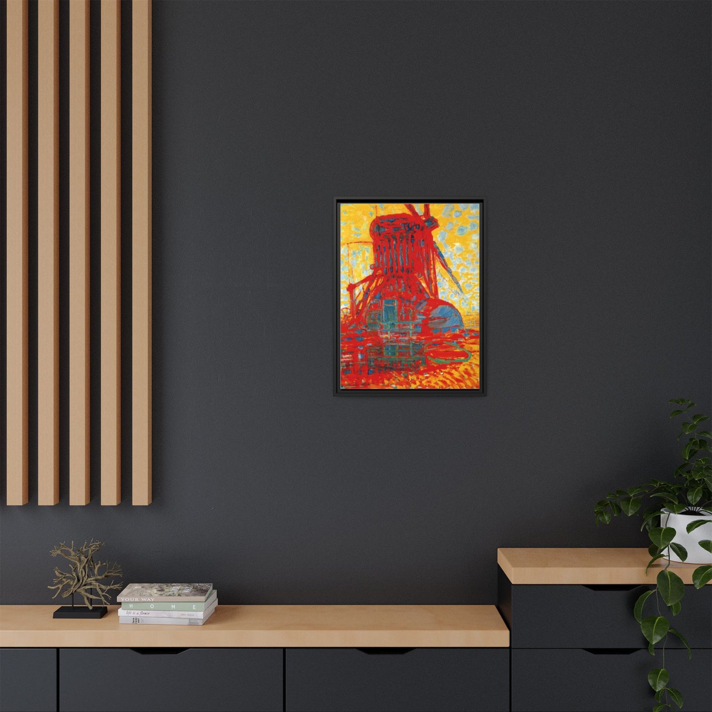 Mill by Sunlight by Piet Mondrian Matte Framed Canvas Wall Art Print
