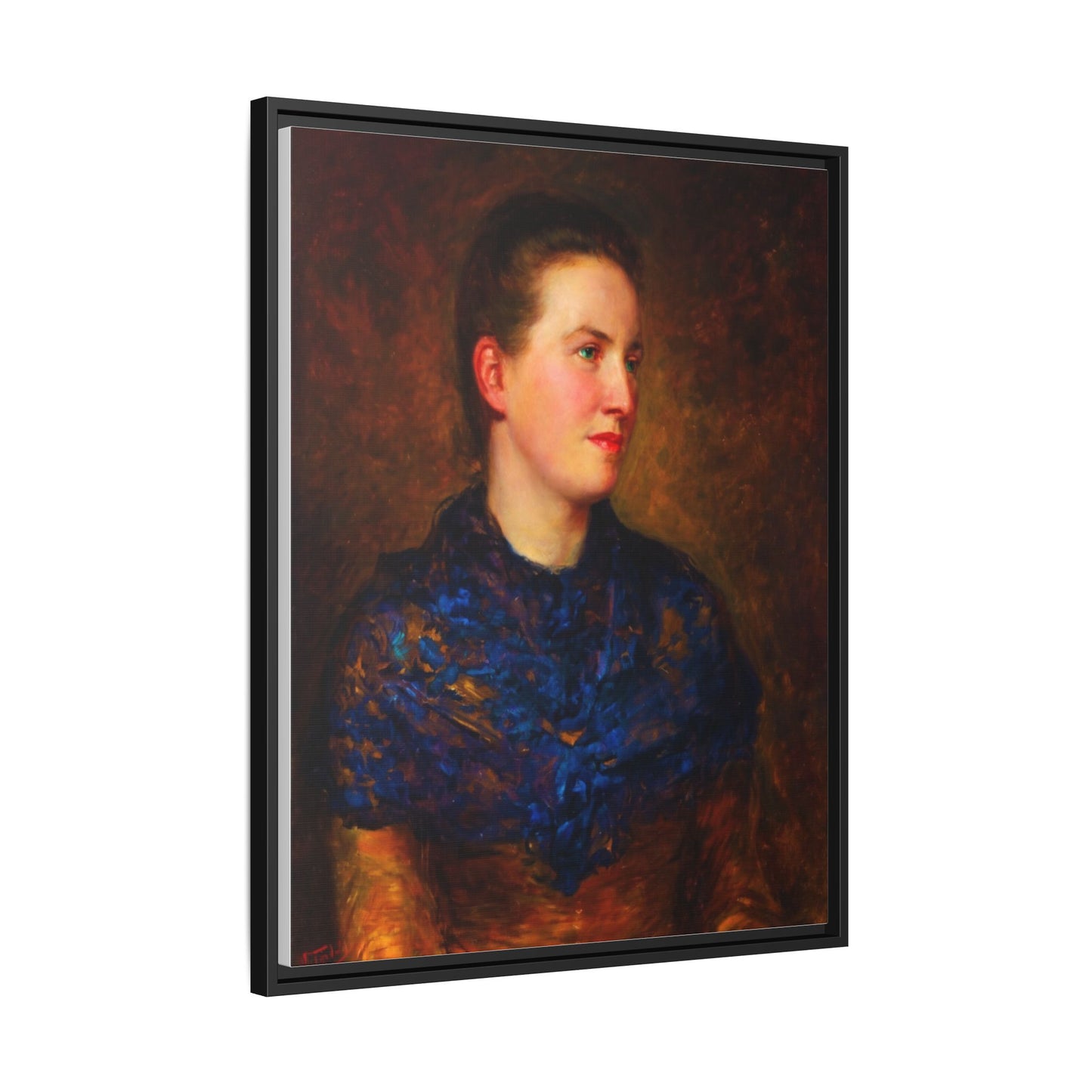 Framed Matte Canvas Portrait Print — Classic Victorian Woman Wall Art