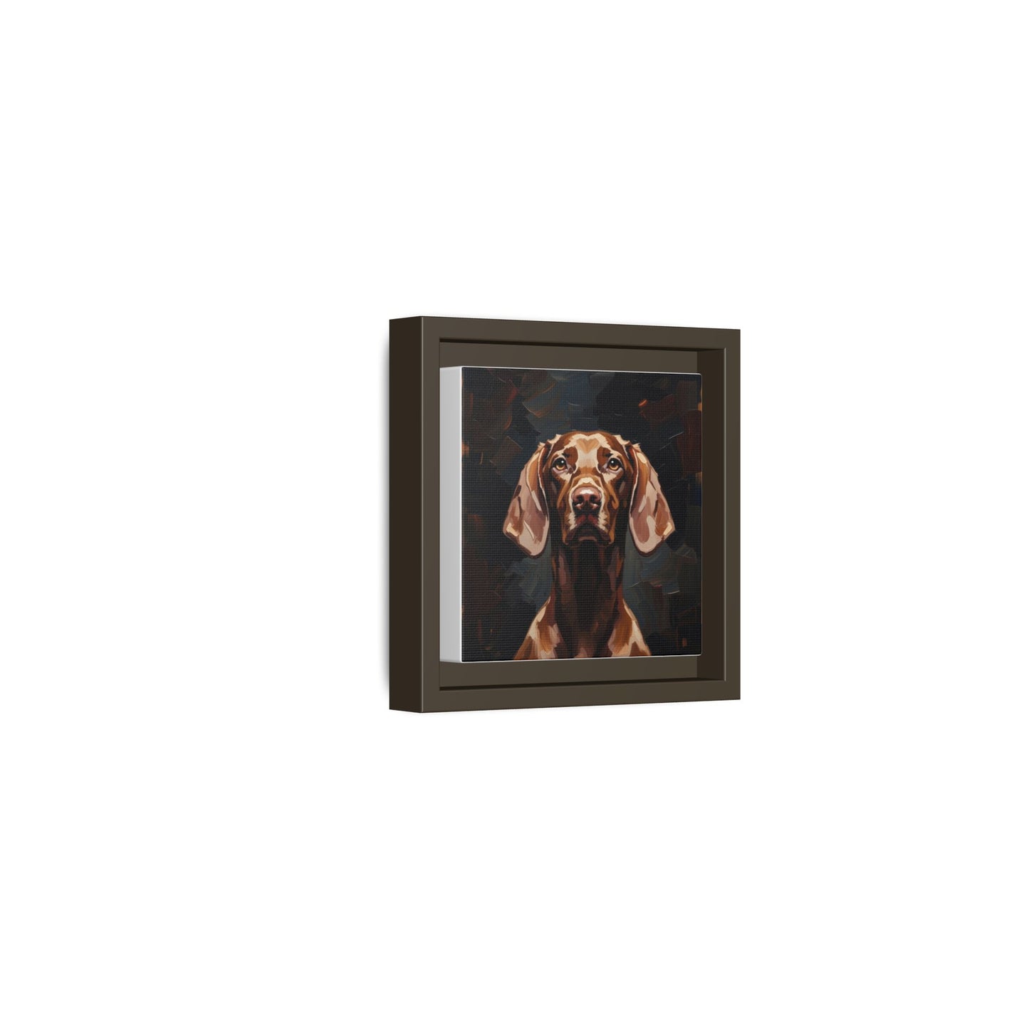 Framed Matte Canvas Dog Portrait – Brown Vizsla Wall Art