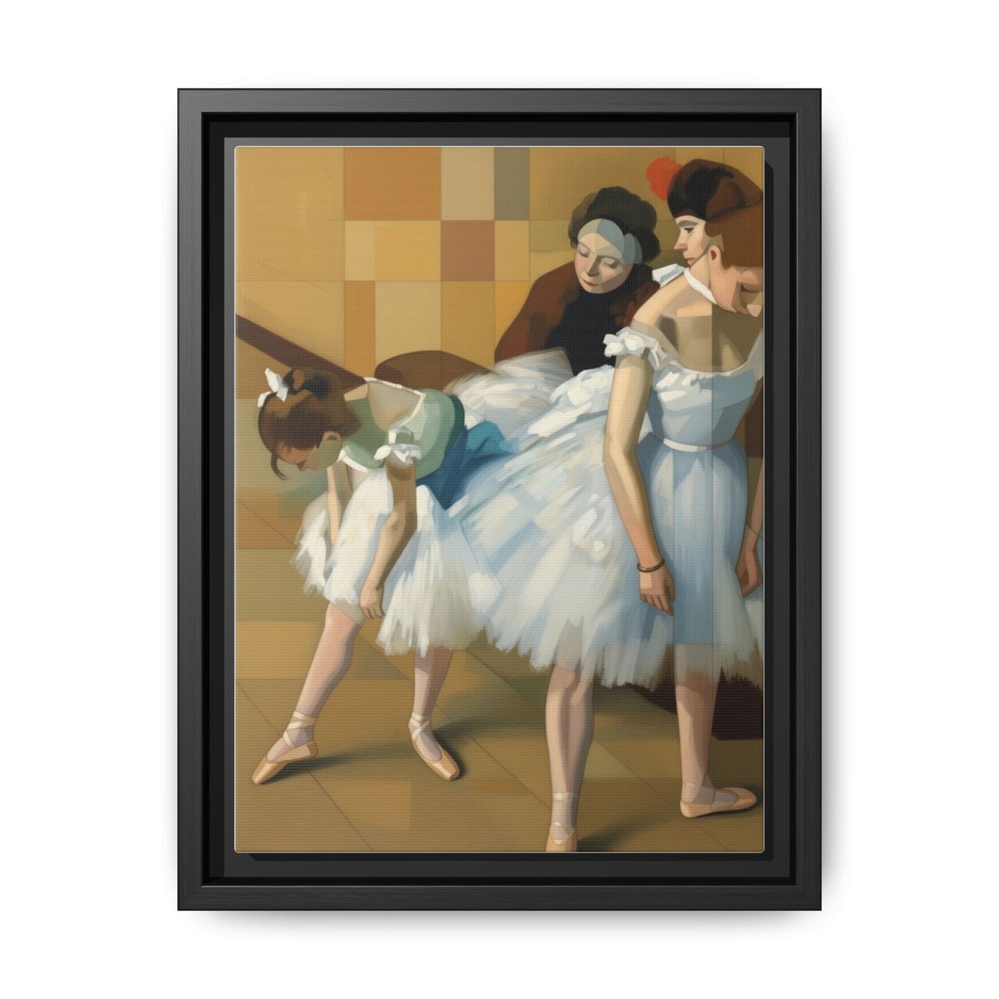 Ballet Dancers Matte Framed Canvas – Impressionist Dance Wall Art