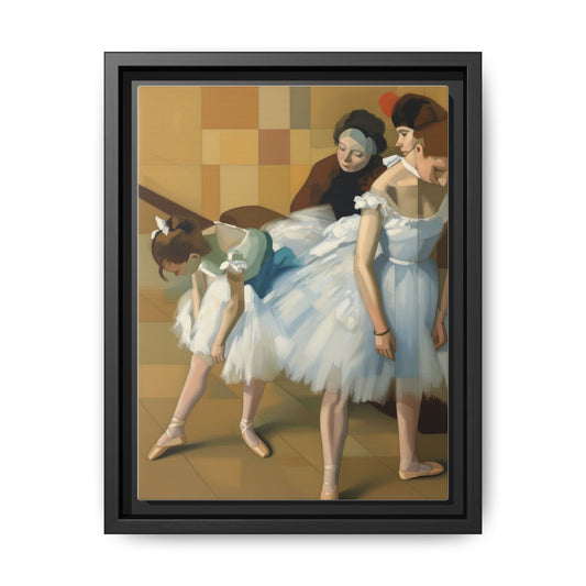 Ballet Dancers Matte Framed Canvas – Impressionist Dance Wall Art
