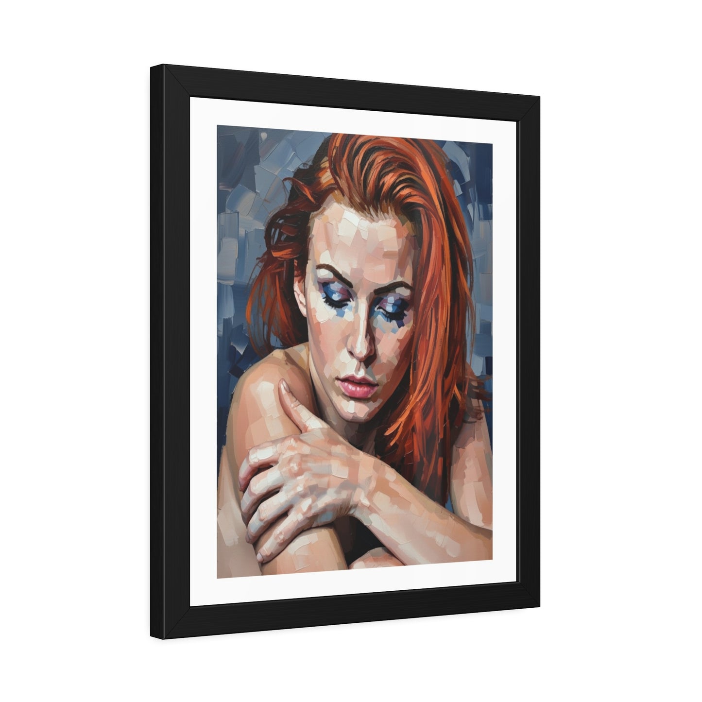 Framed Poster - Moody Redhead Portrait Art Print (Framed)