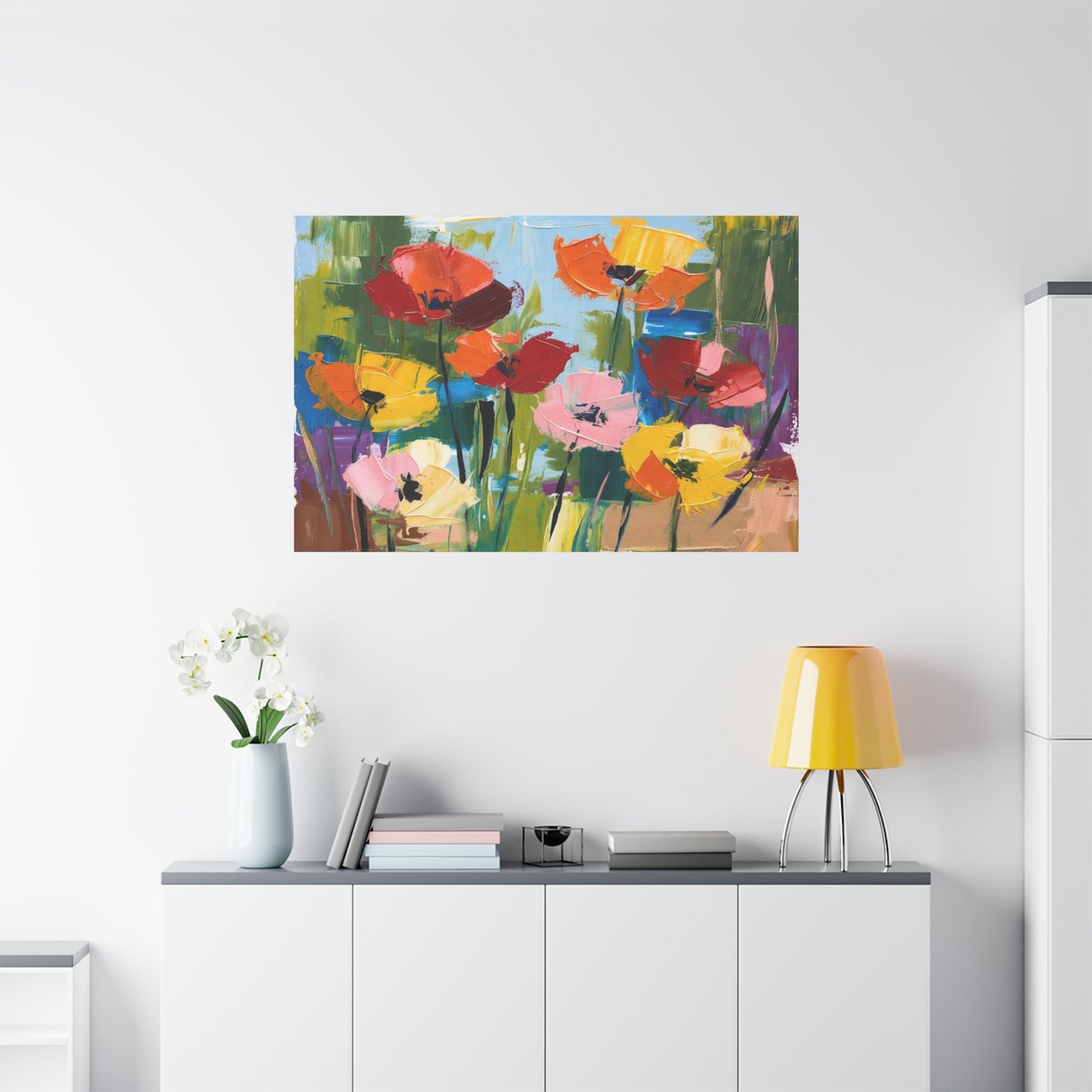 Colorful Abstract Floral Canvas Wall Art — Matte Stretched 1.25"