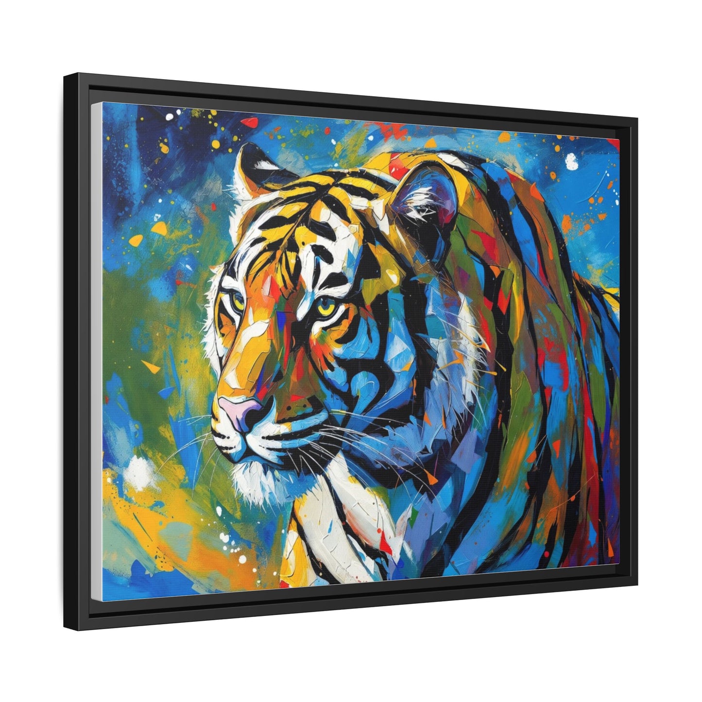 Colorful Tiger Matte Canvas Framed Art — Vibrant Wildlife Wall Decor