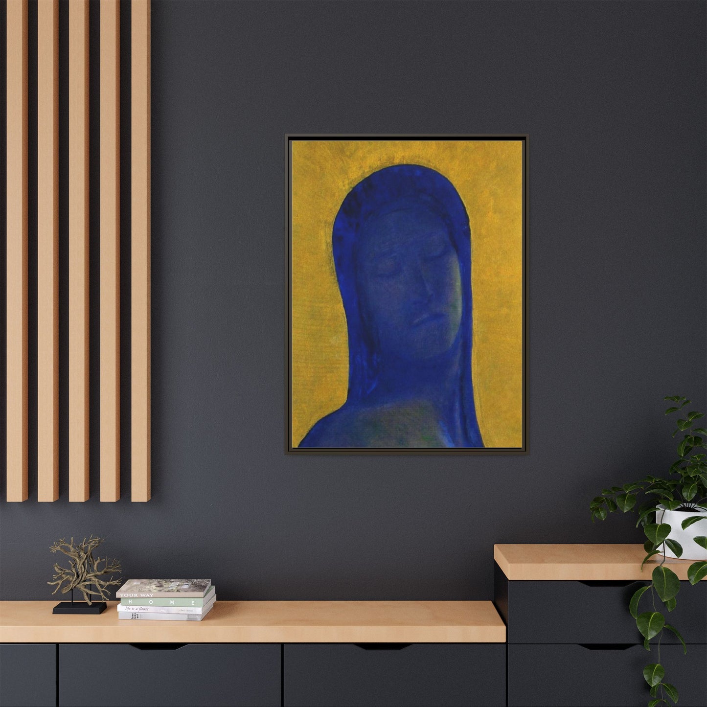 Closed Eyes by Odilon Redon Framed Matte Canvas Wall Art Print