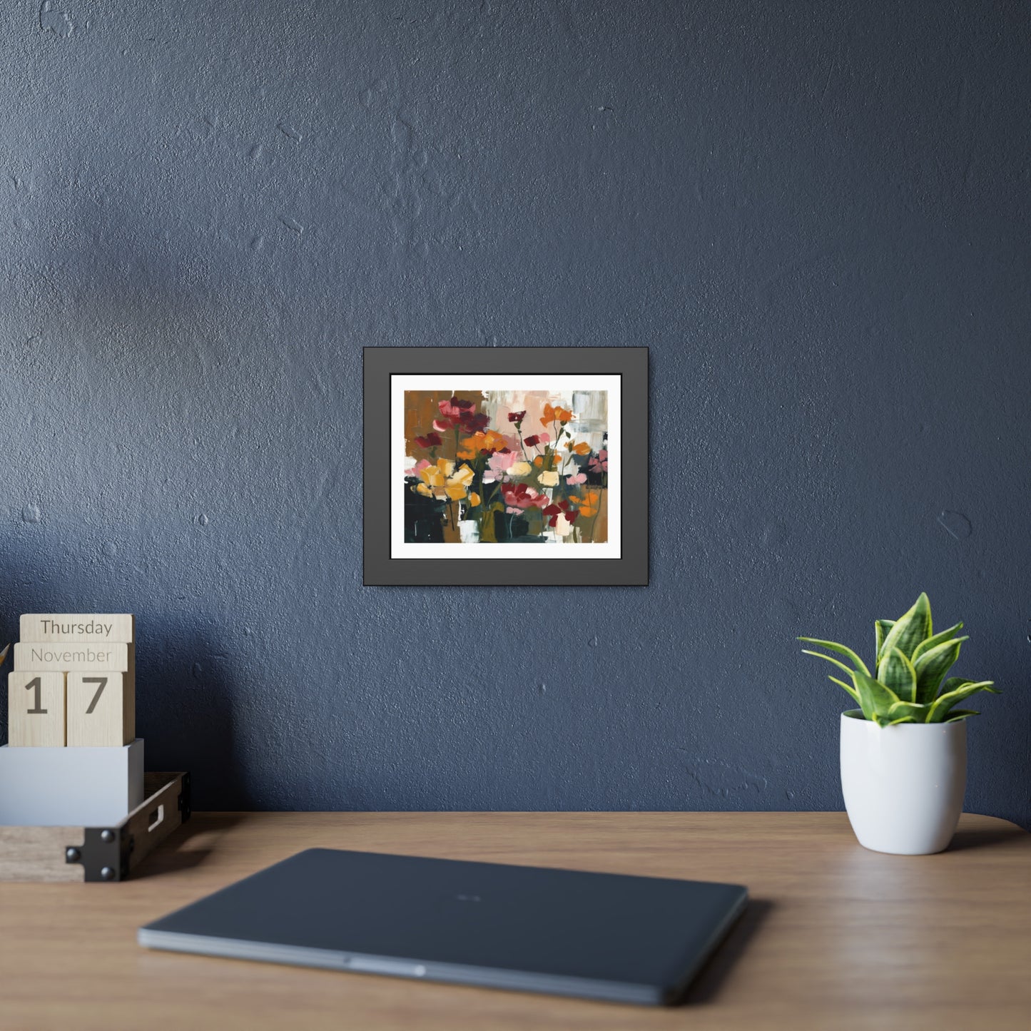Framed Floral Art Print — Abstract Wildflower Poster for Living Room & Bedroom Décor