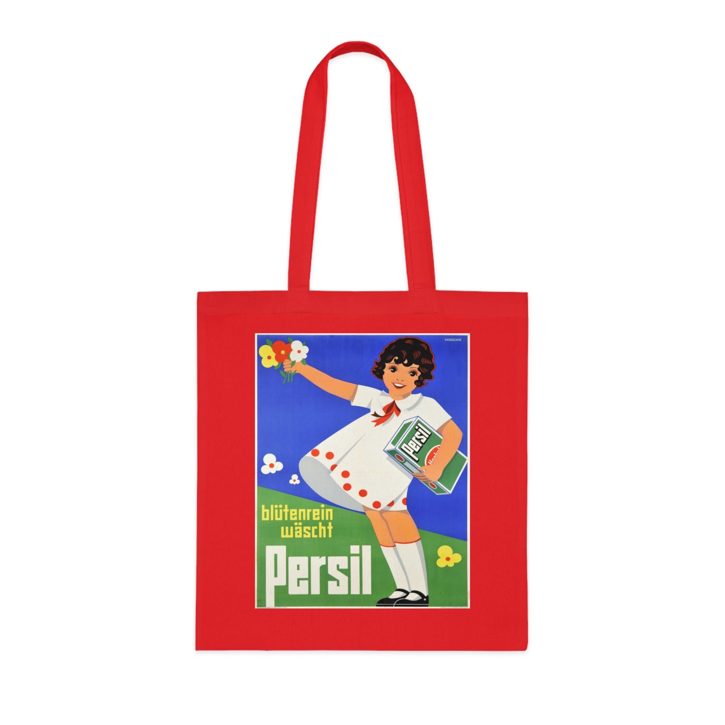 Persil Vintage Ad Tote Bag — Retro Flower Girl Laundry Graphic Cotton Tote