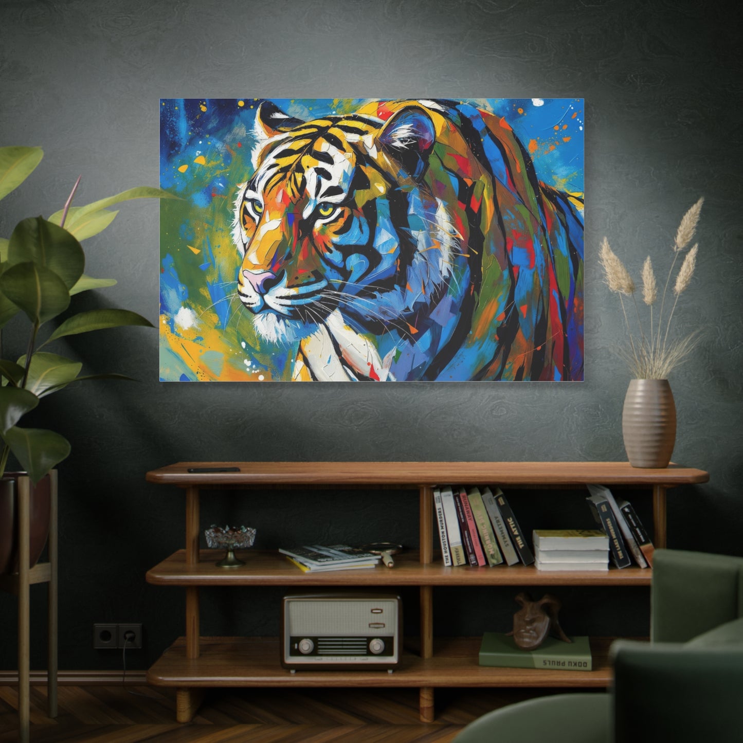 Colorful Tiger Matte Canvas Wall Art — Vibrant Stretched 1.25"