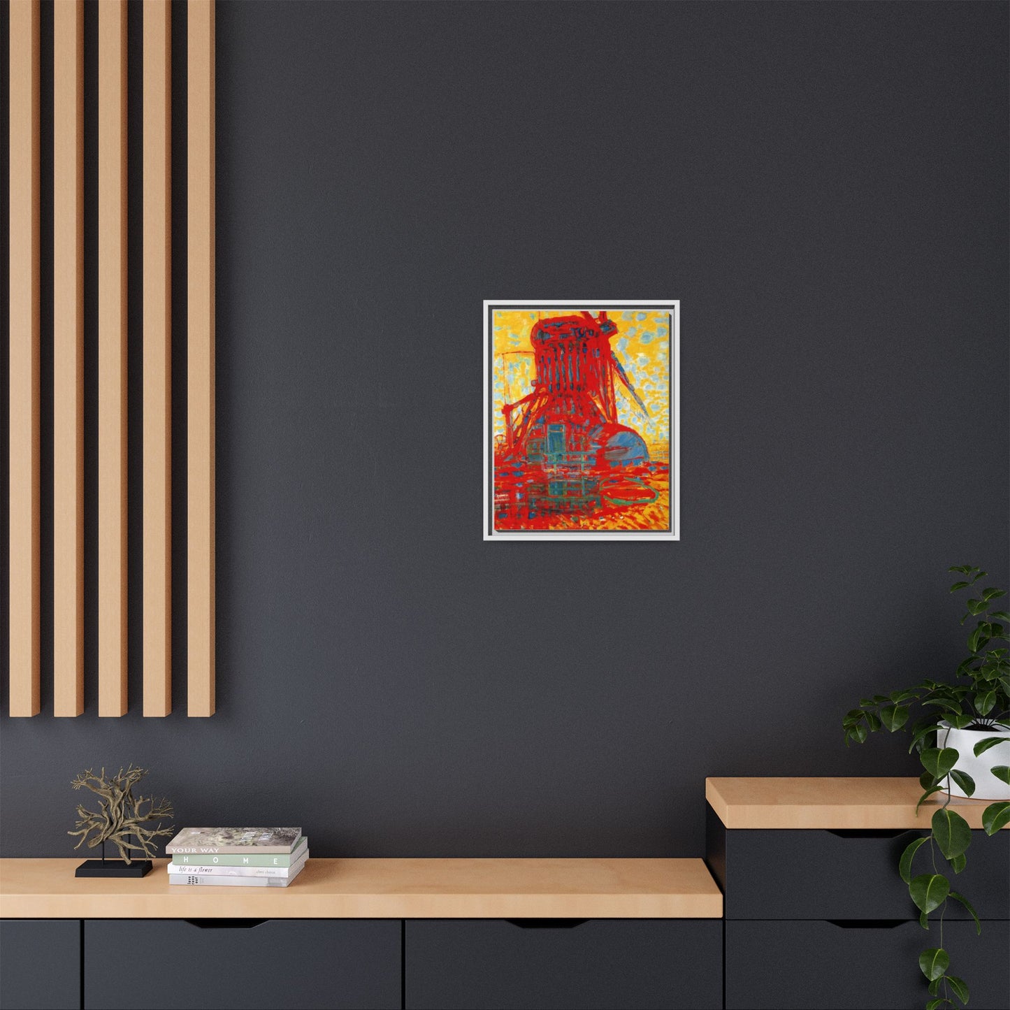 Mill by Sunlight by Piet Mondrian Matte Framed Canvas Wall Art Print