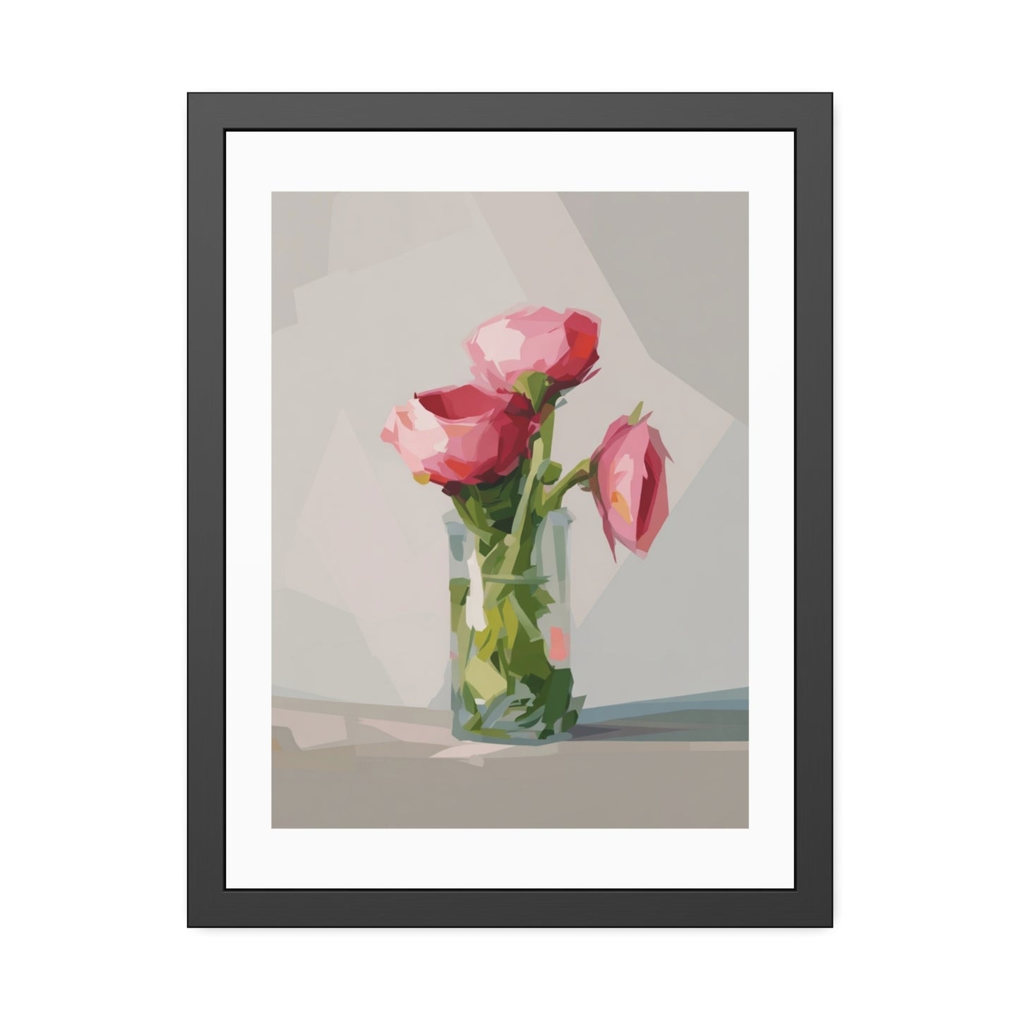 Framed Poster — Pink Peonies Vase Wall Art Print