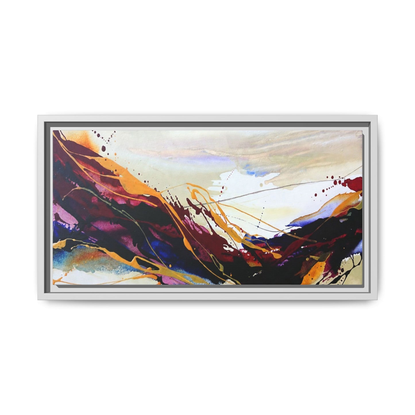 Abstract Flow Matte Canvas Framed Wall Art