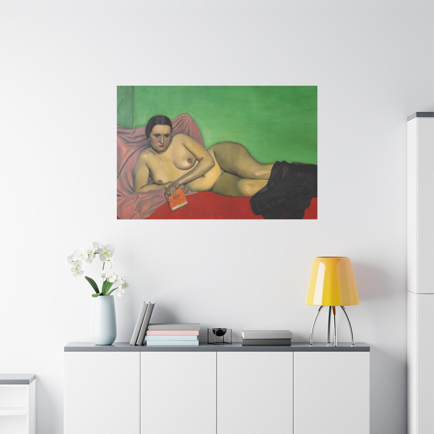 Femme nue tenant un livre by Félix Vallotton Matte Canvas Wall Art Print