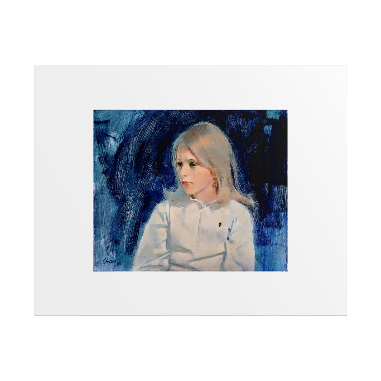 Painting of girl by Unknown Artist Wall Art Print