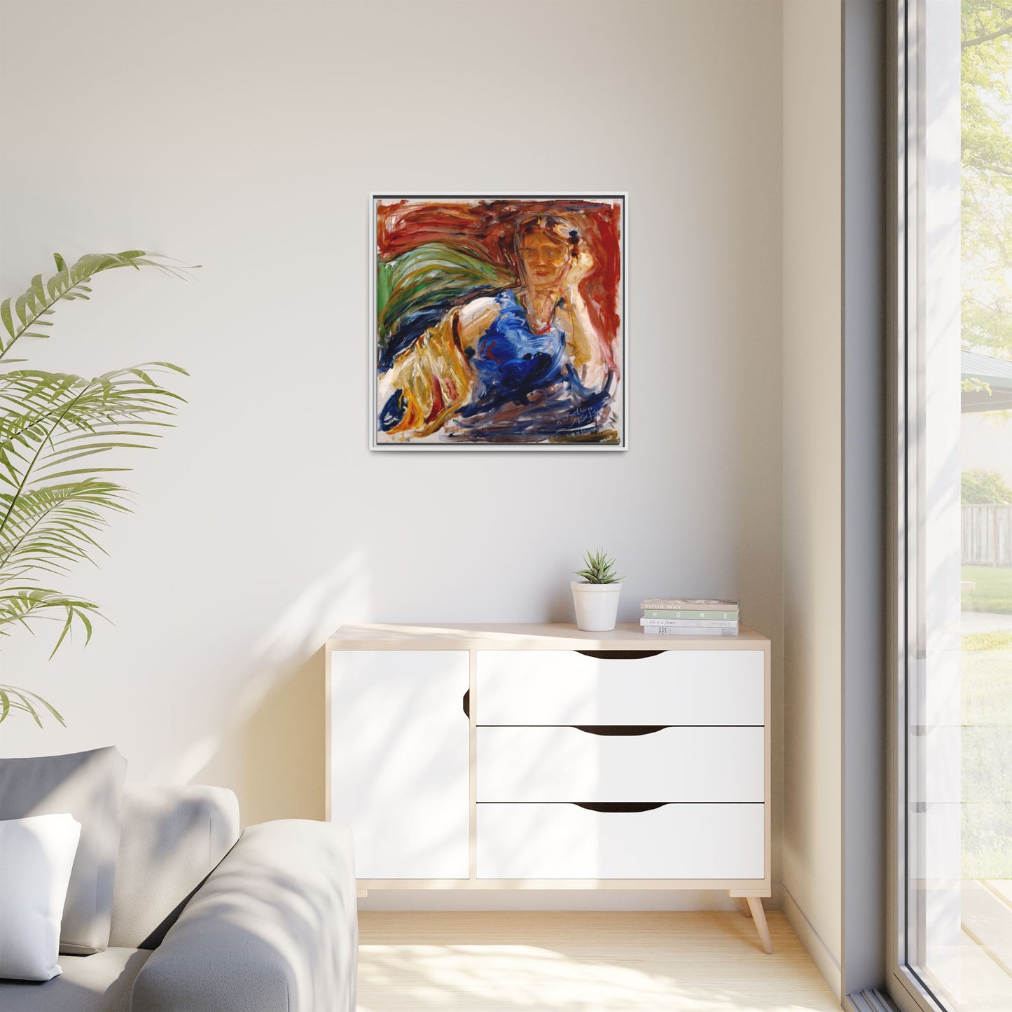 Portrait of hyllis Sjostrom by Akseli Gallen-Kallela Canvas Matte Framed Wall Art Print