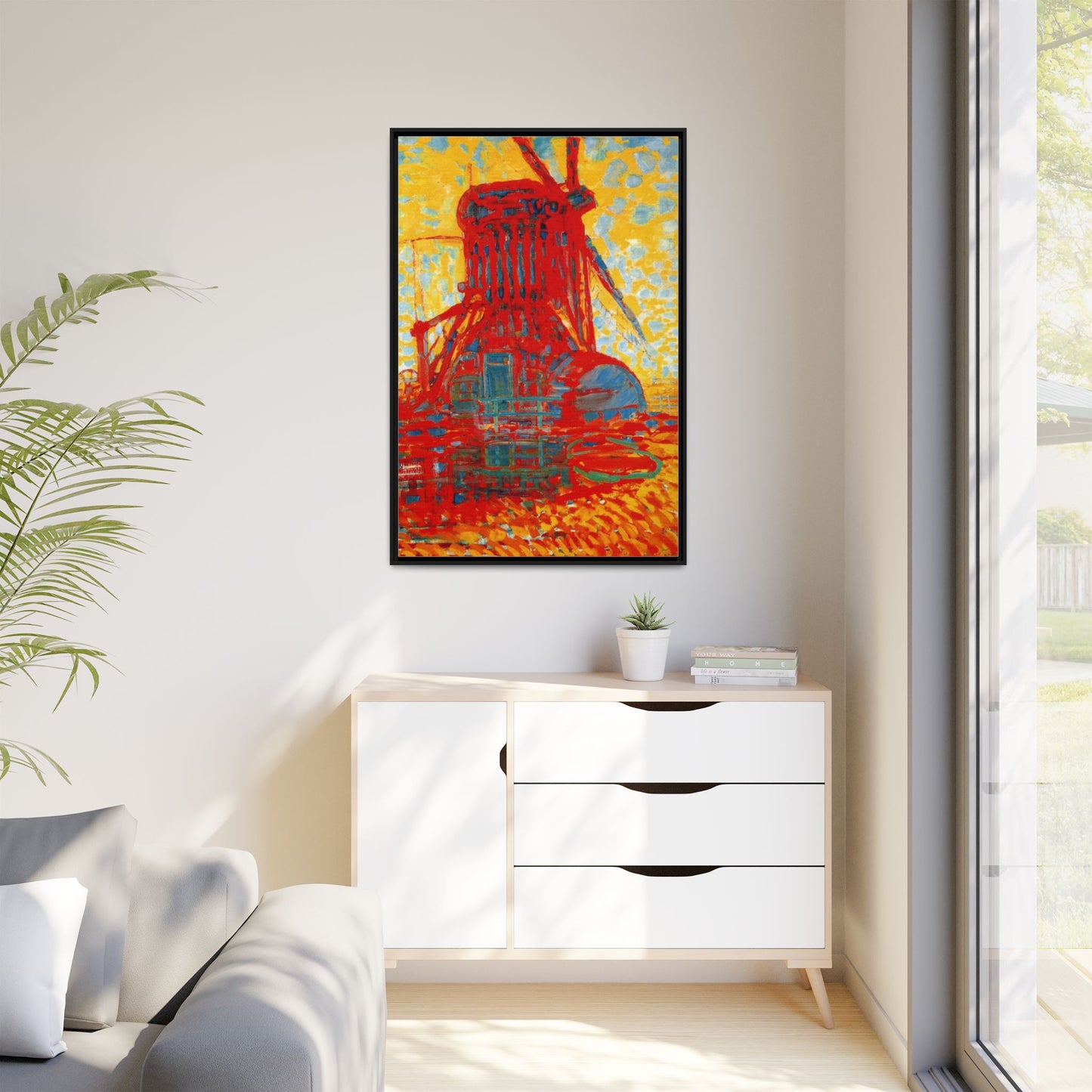 Mill by Sunlight by Piet Mondrian Matte Framed Canvas Wall Art Print