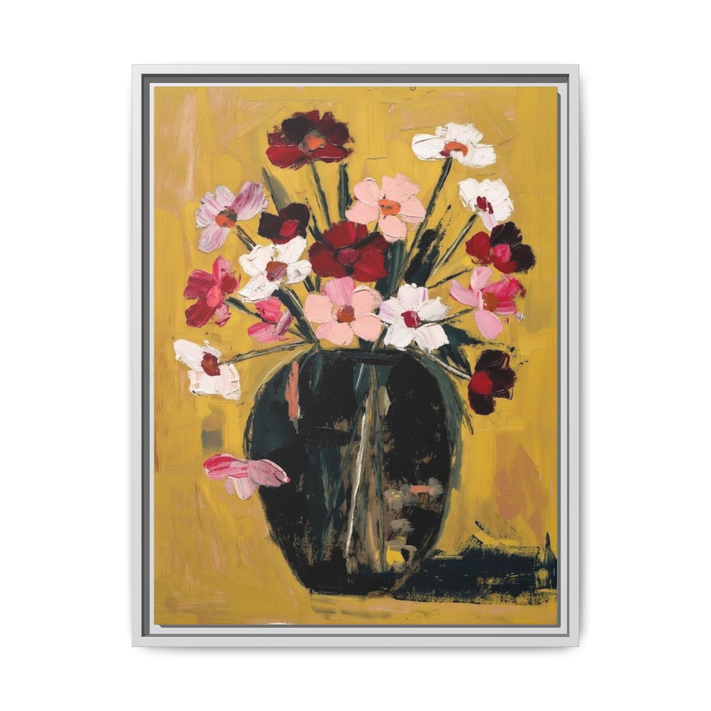 Framed Matte Canvas Floral Still Life Wall Art