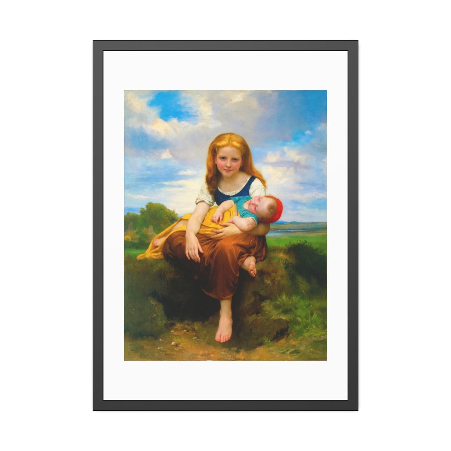 Framed Poster — Vintage Mother & Child Art Print