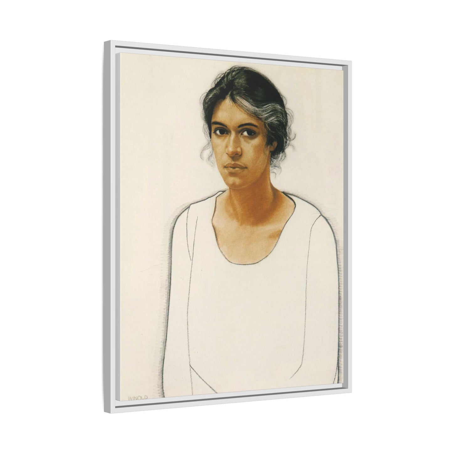 Portrait of a Woman by Winold Reiss Framed Matte Canvas Portrait Print