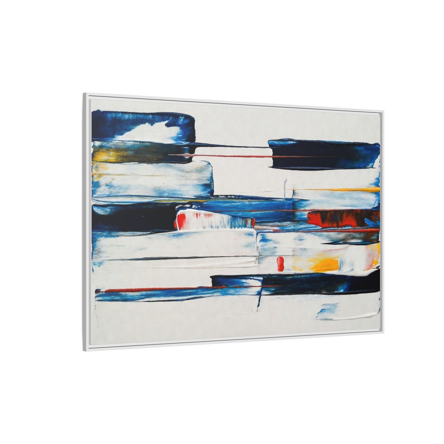 Abstract Coastal Brushstrokes Framed Canvas Print