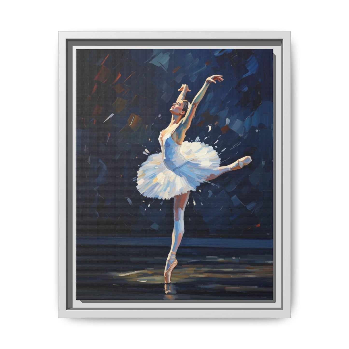 Ballerina Ballet Canvas Print — Framed Matte Wall Art