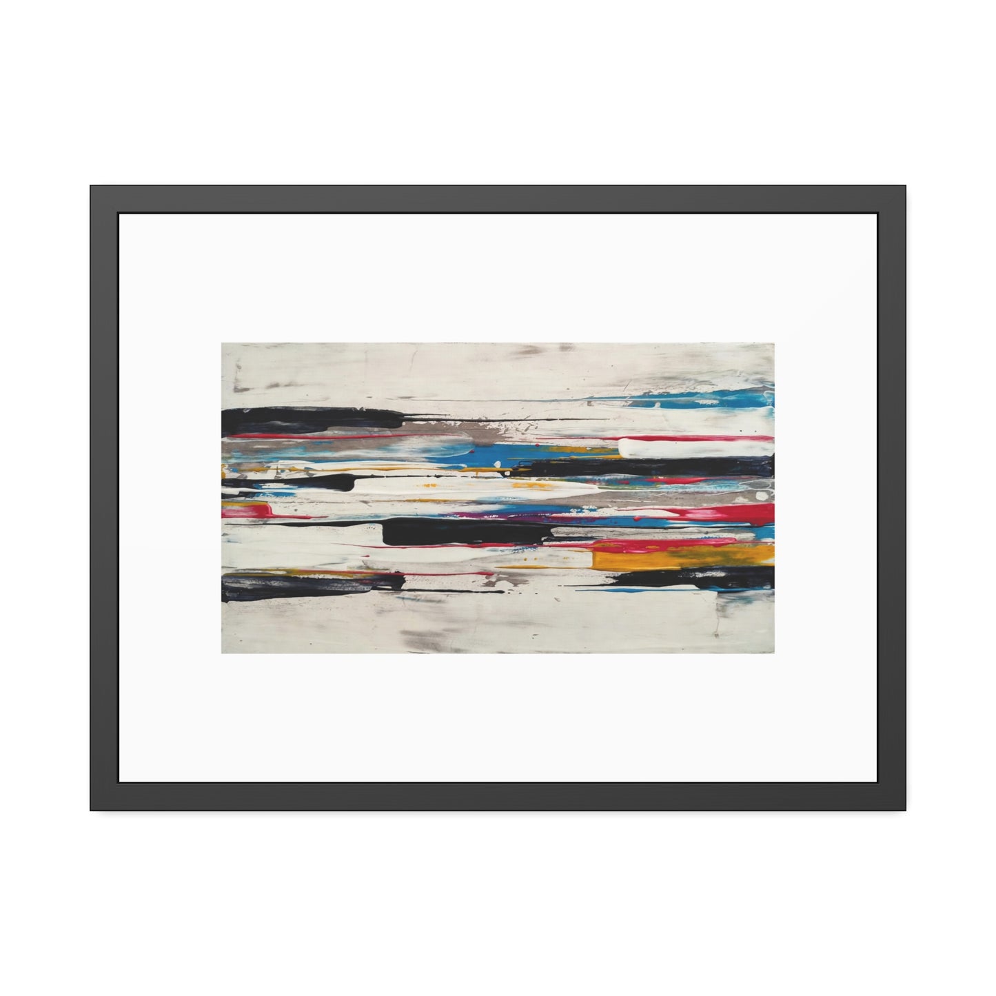 Abstract Color Stripe Framed Poster - Modern Minimalist Wall Art