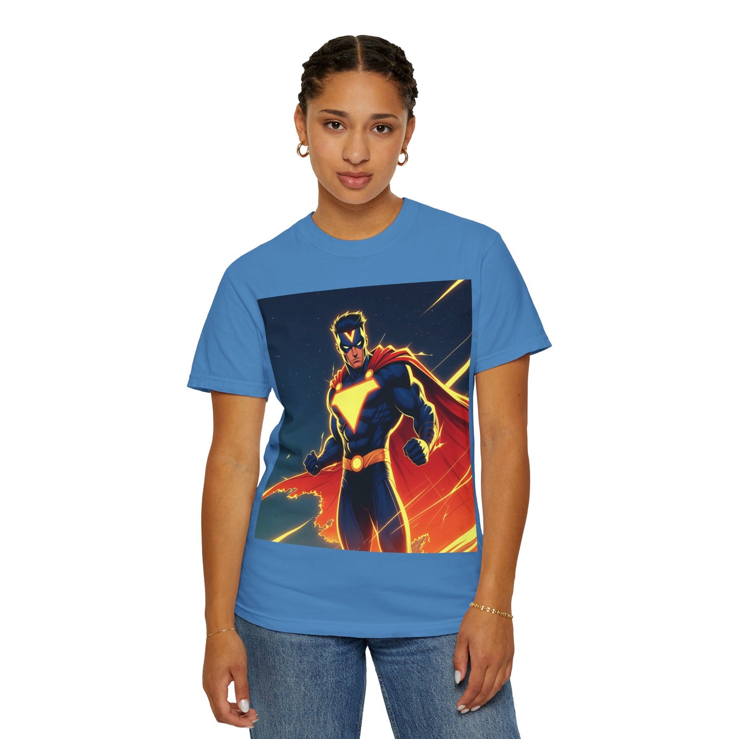 Superhero Graphic T-Shirt – Bold Cape Hero Design