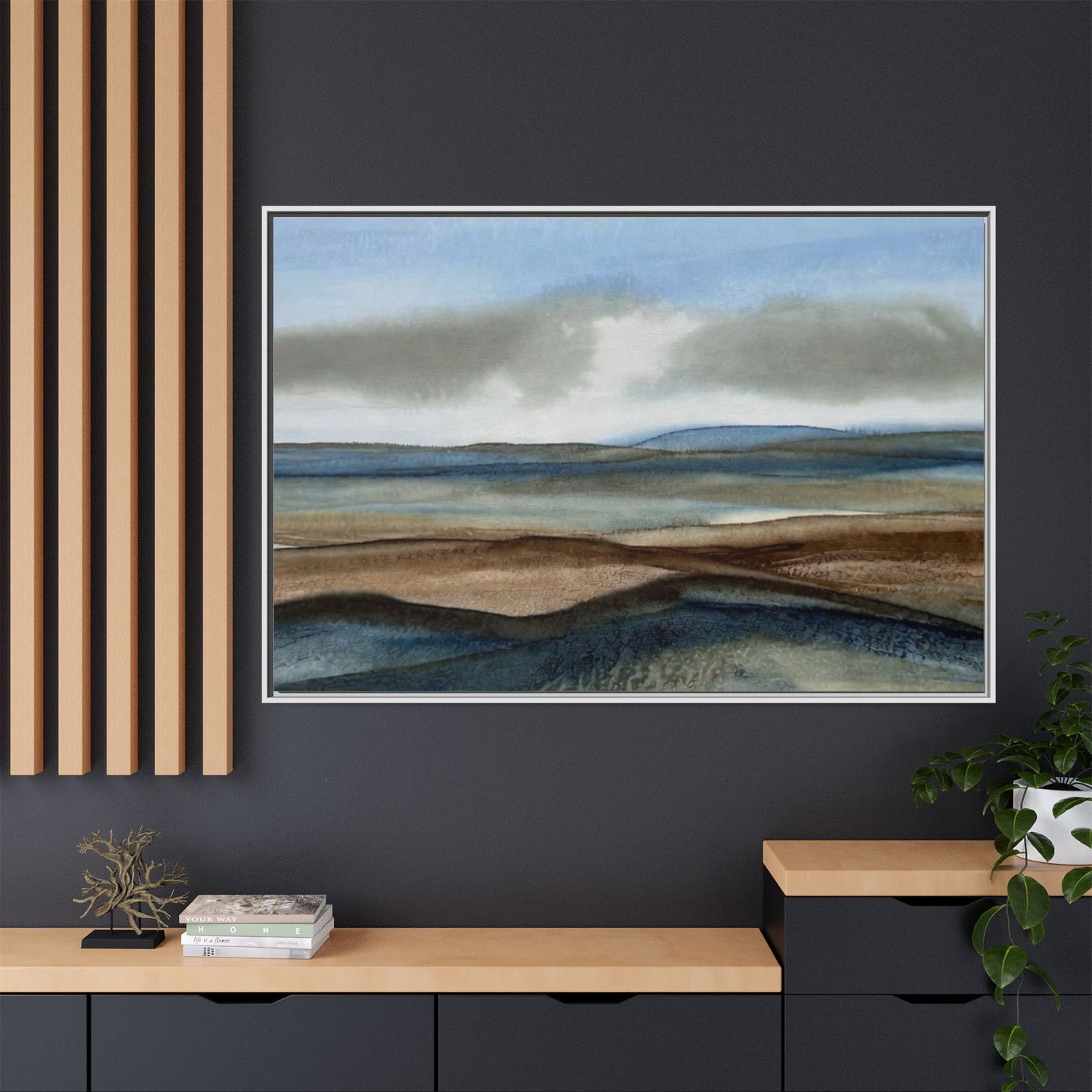 Matte Canvas Landscape, Framed (Multi-color)
