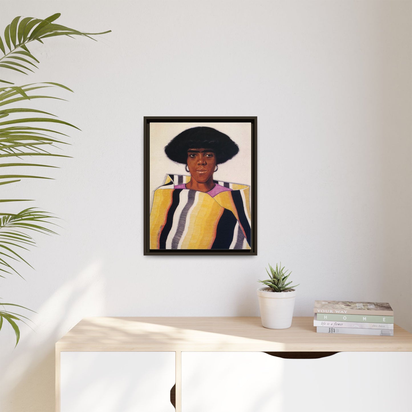 Portrait of an African American Woman by Winold Reiss Framed Matte Canvas Portrait