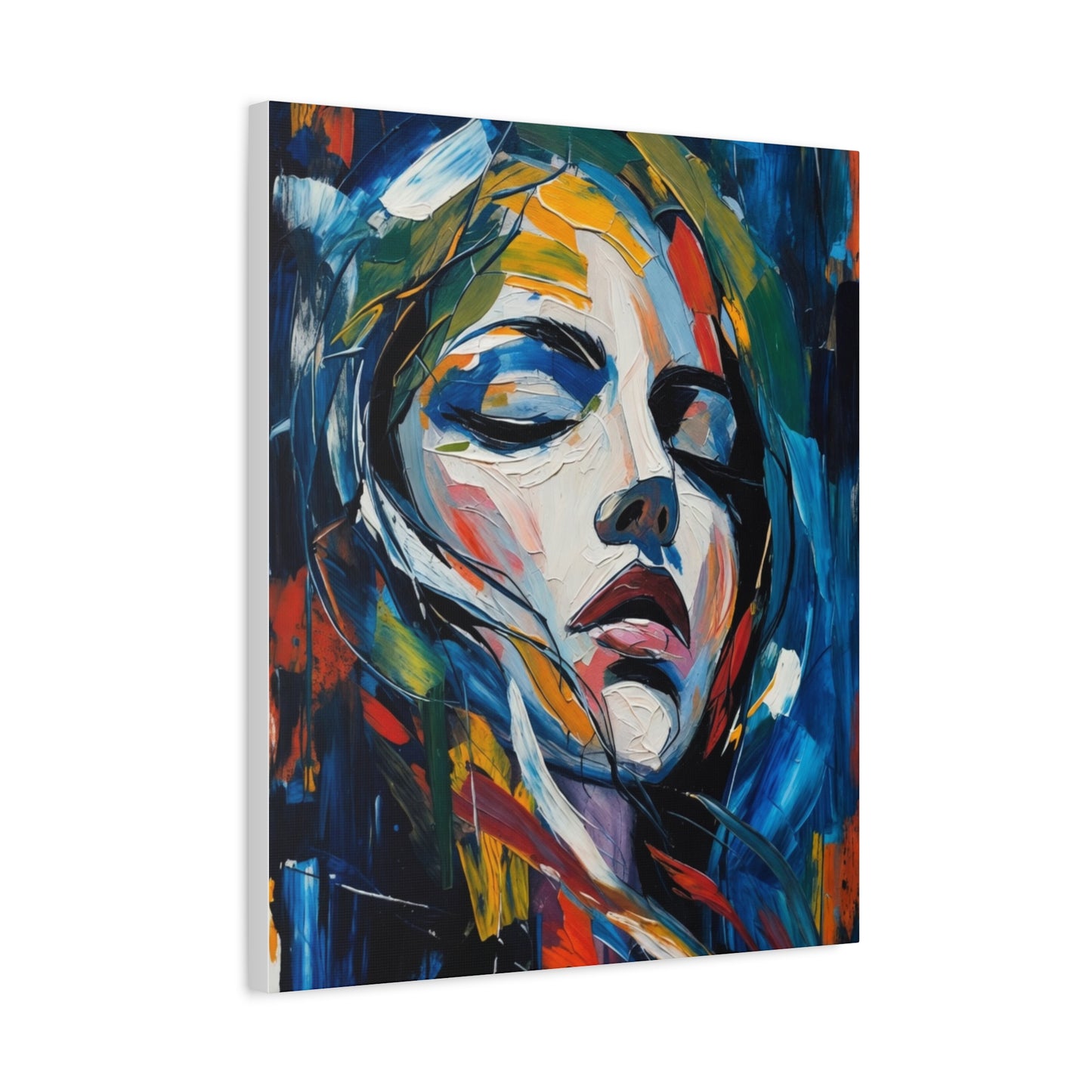 Abstract Colorful Woman Portrait Canvas