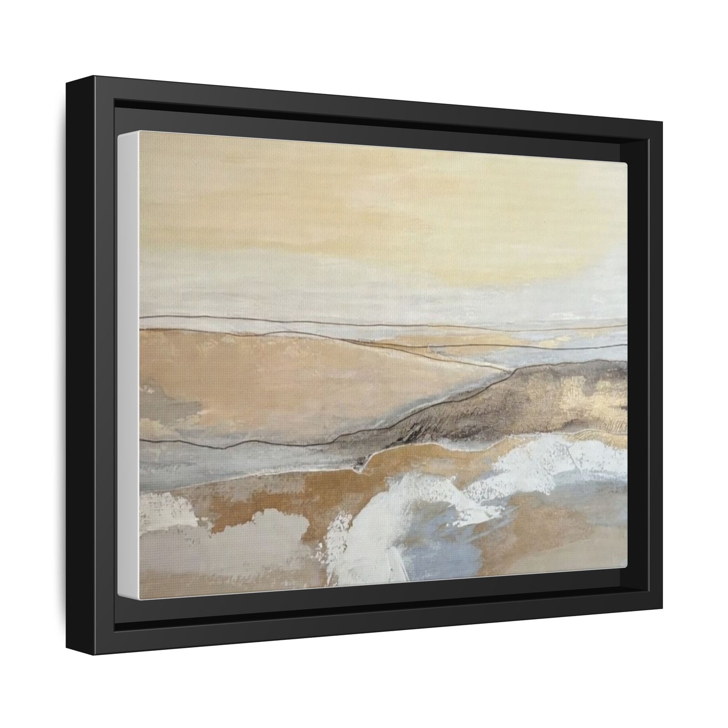 Framed Abstract Coastal Landscape Matte Canvas Wall Art