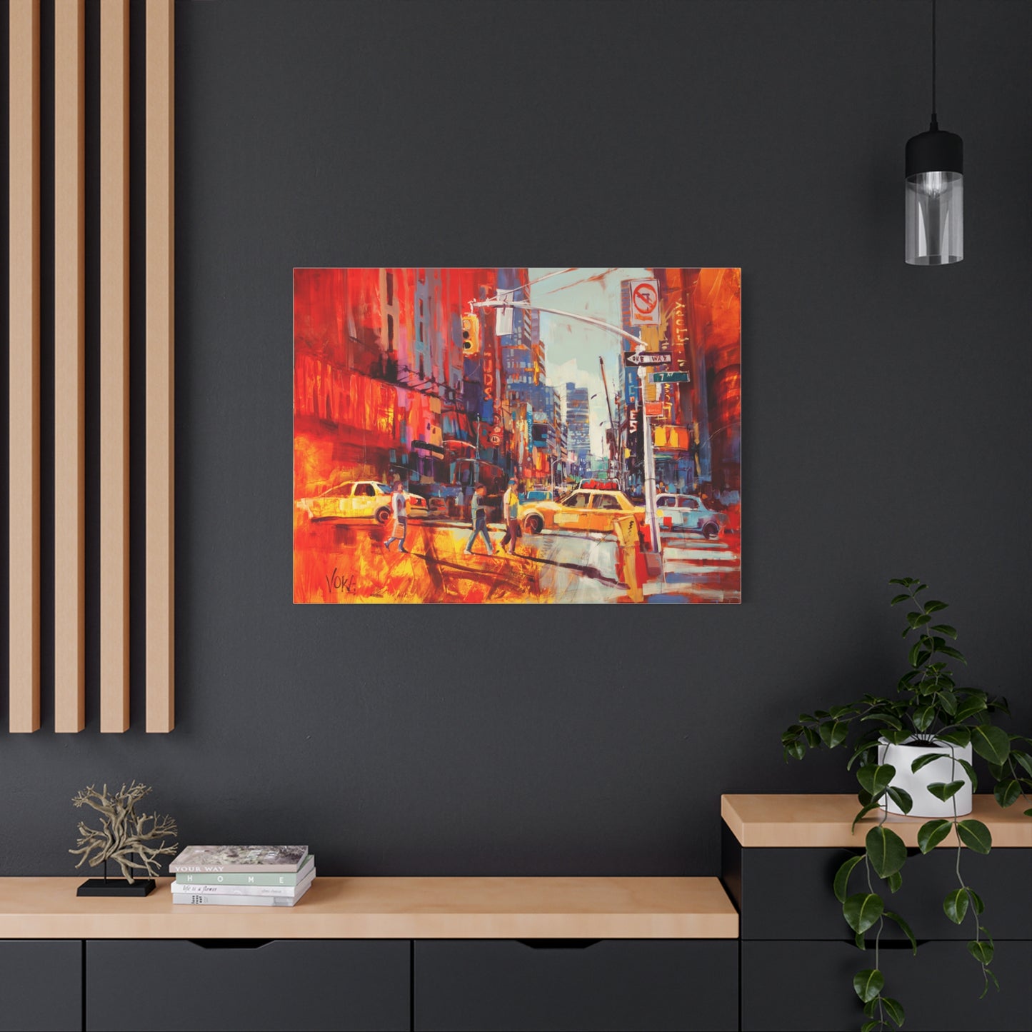New York 7th AV attributed to Voke Canvas Wall Art — Matte Stretched Canvas