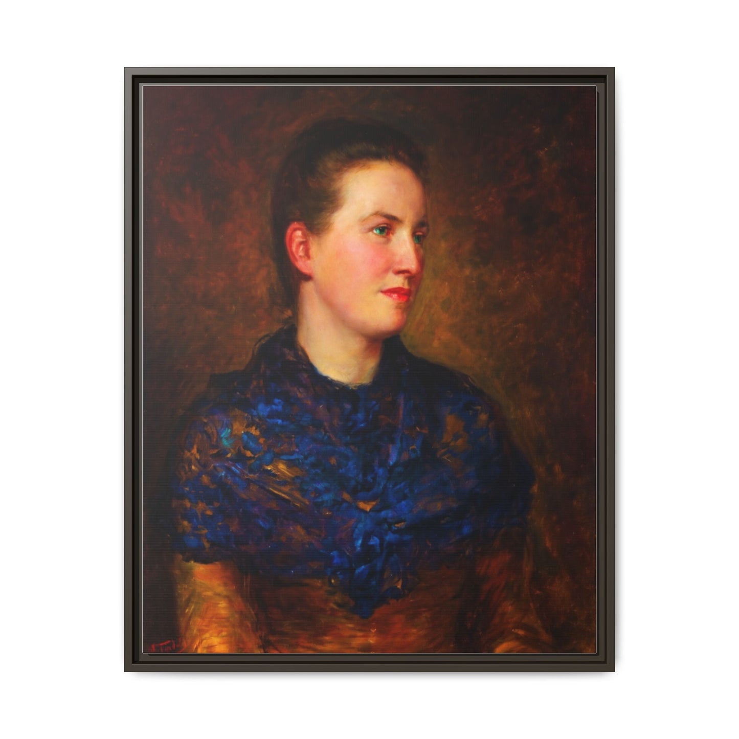 Framed Matte Canvas Portrait Print — Classic Victorian Woman Wall Art