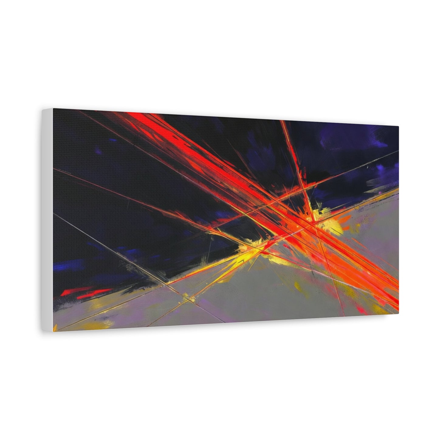 Abstract Red Streaks Matte Canvas Print — Modern Geometric Wall Art