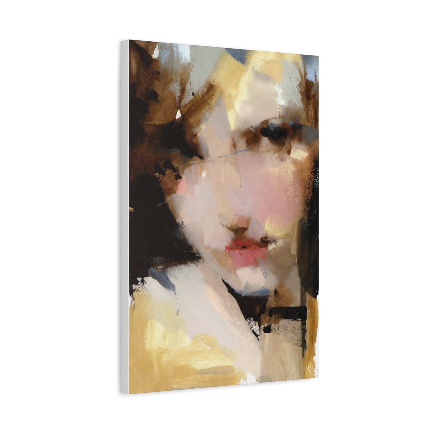 Abstract Portrait Matte Canvas Print — Modern Feminine Wall Art
