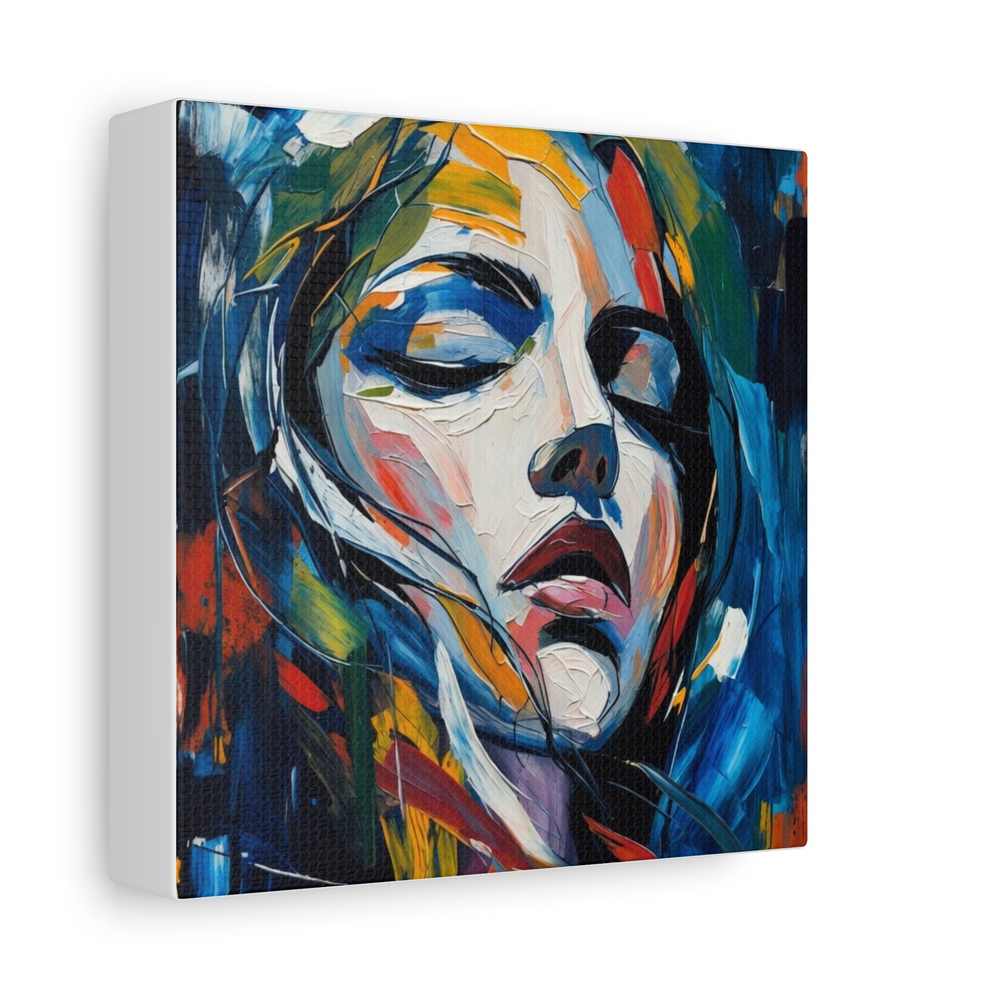 Abstract Colorful Woman Portrait Canvas