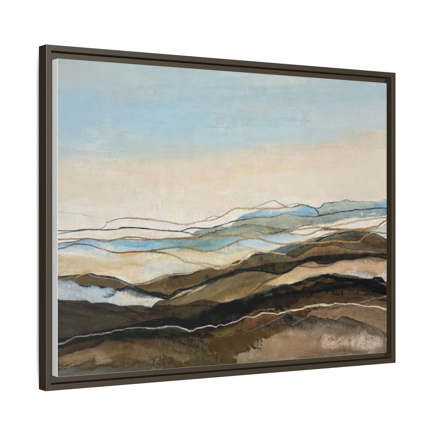 Framed Matte Canvas Print — Abstract Coastal Landscape Wall Art