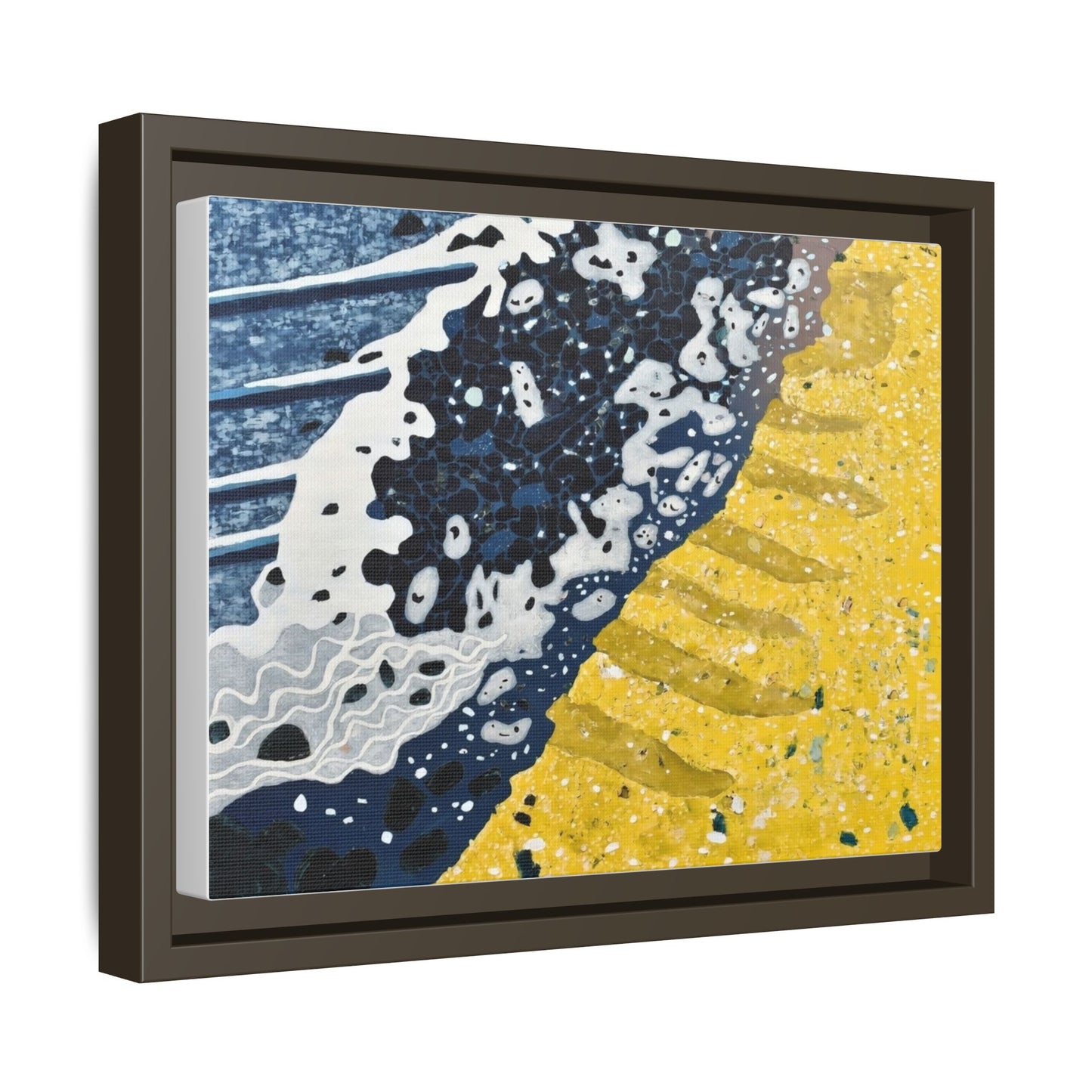 Framed Abstract Ocean & Sand Matte Canvas Print