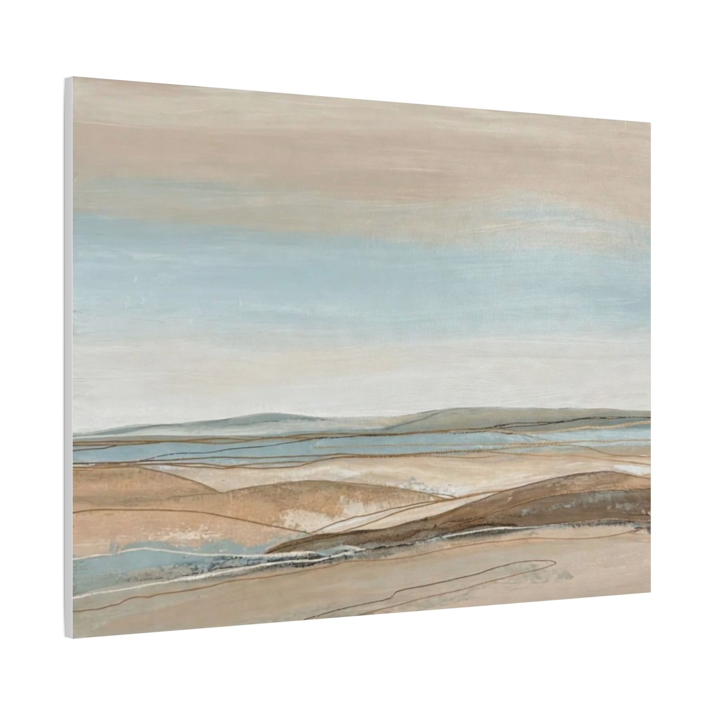 Coastal Pastel Landscape Canvas — Matte Stretched Wall Art