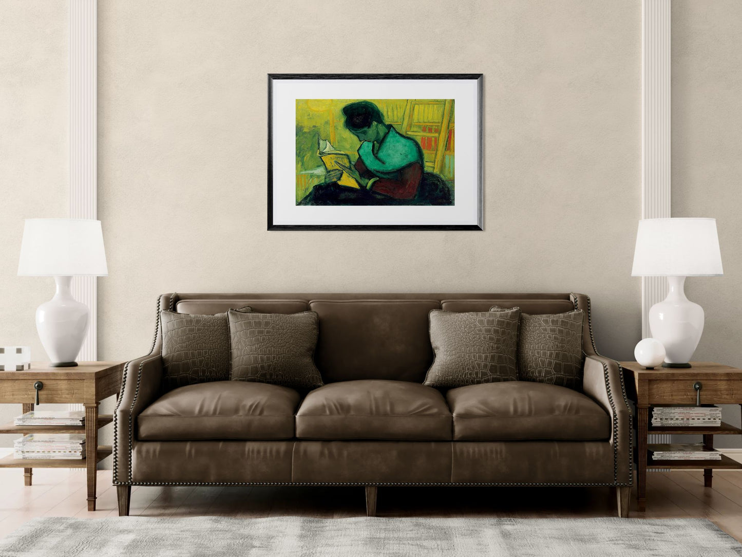 Une liseuse de romans by Vincent Van Gogh Wall Art Print