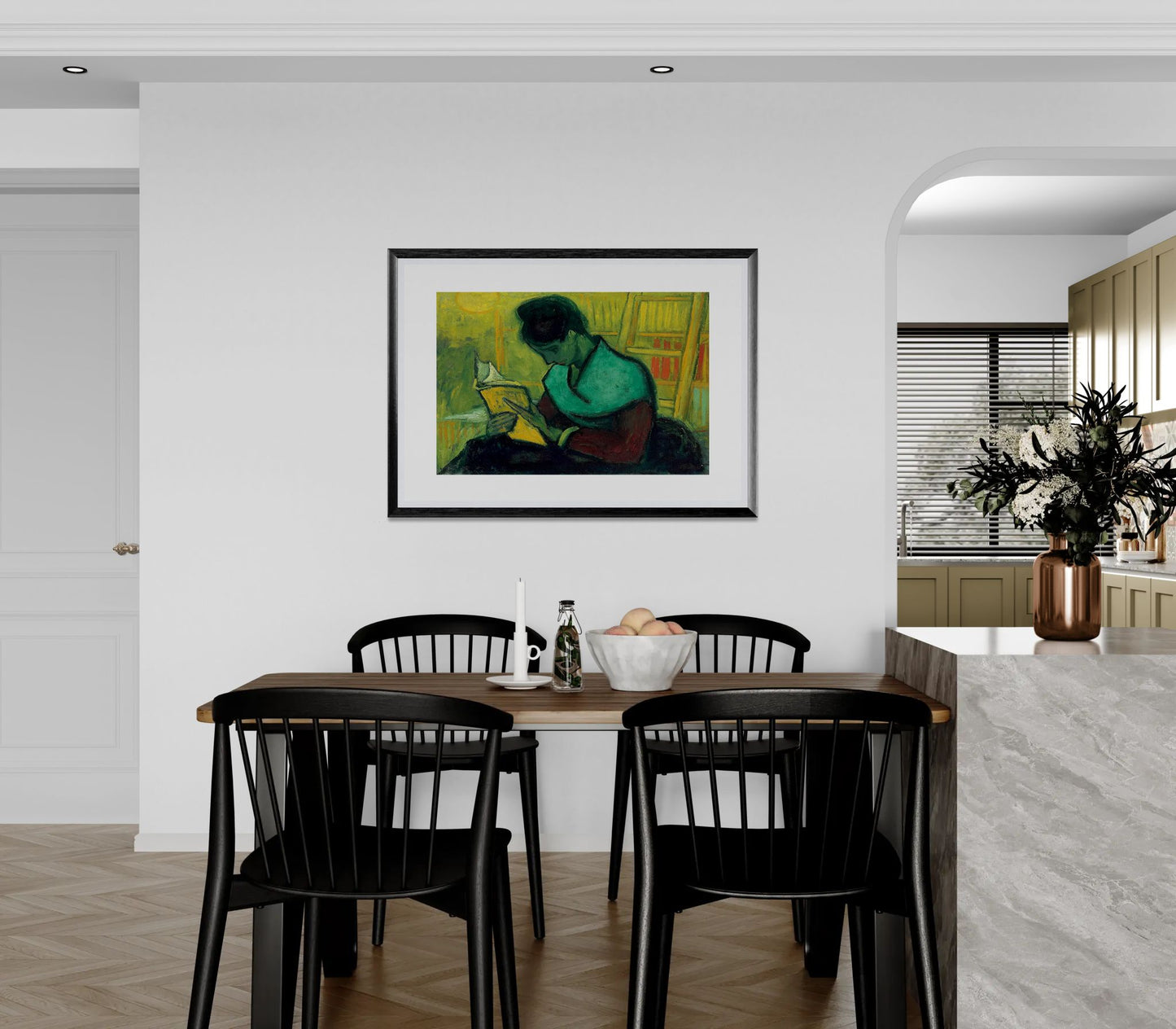 Une liseuse de romans by Vincent Van Gogh Wall Art Print