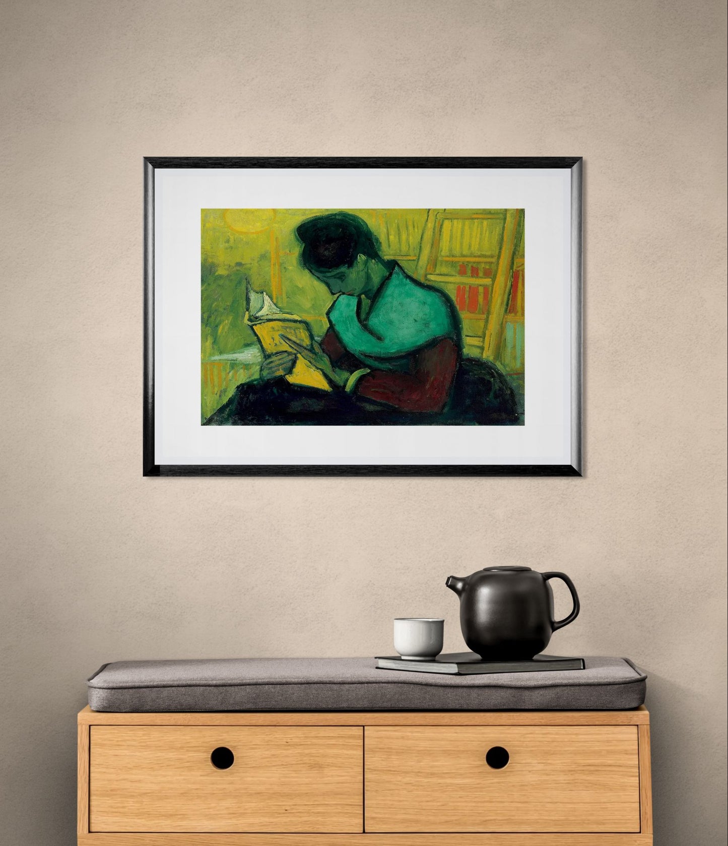 Une liseuse de romans by Vincent Van Gogh Wall Art Print