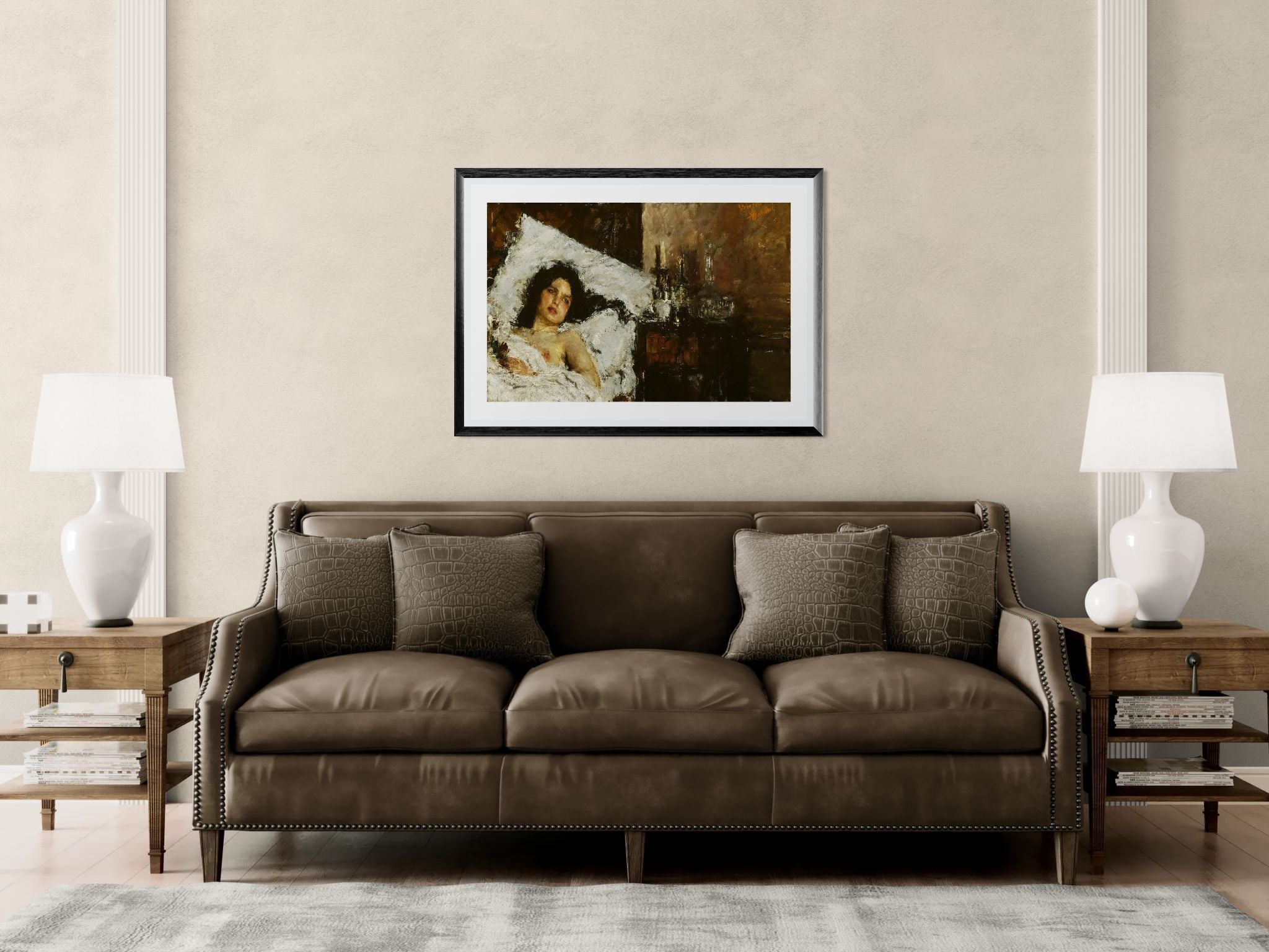 Resting by Antonio Mancini Wall Art Print