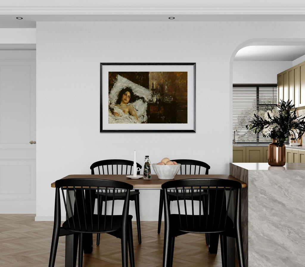 Resting by Antonio Mancini Wall Art Print