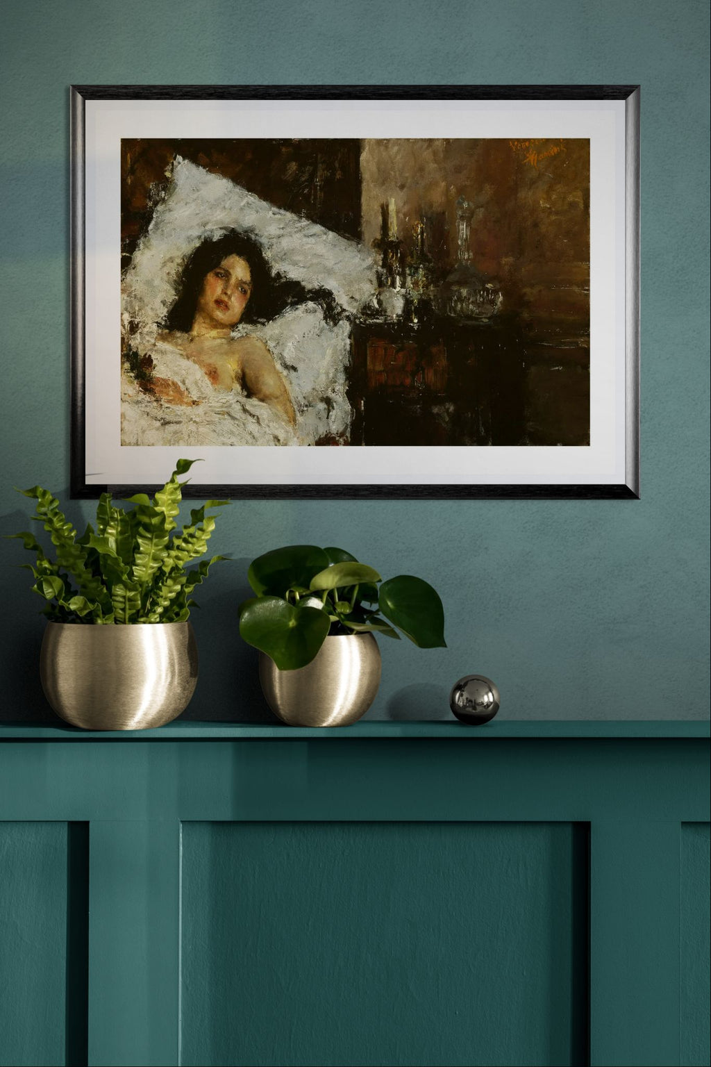 Resting by Antonio Mancini Wall Art Print