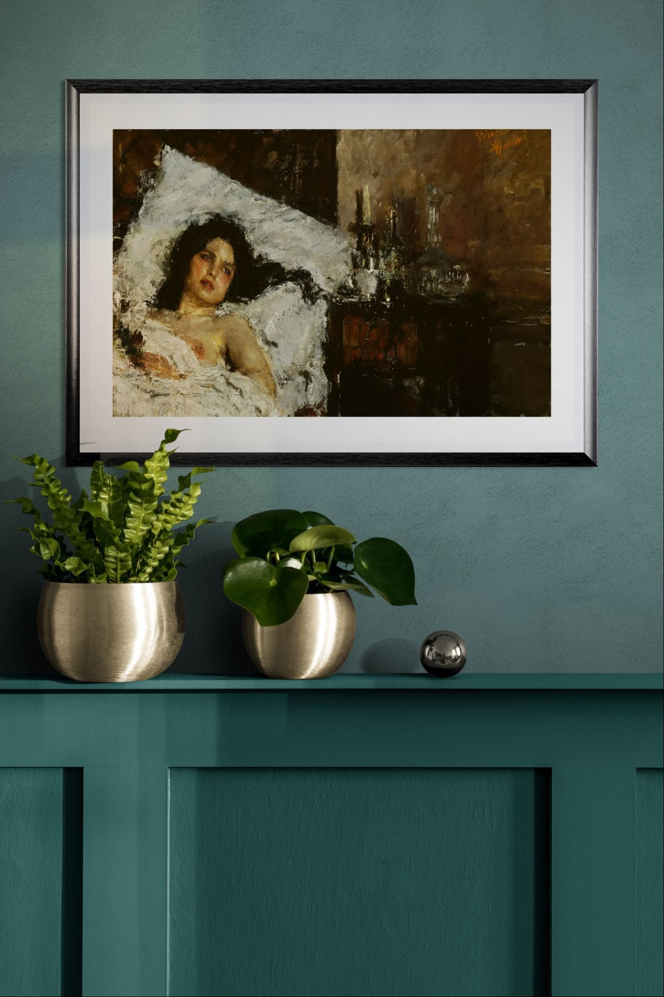 Resting by Antonio Mancini Wall Art Print