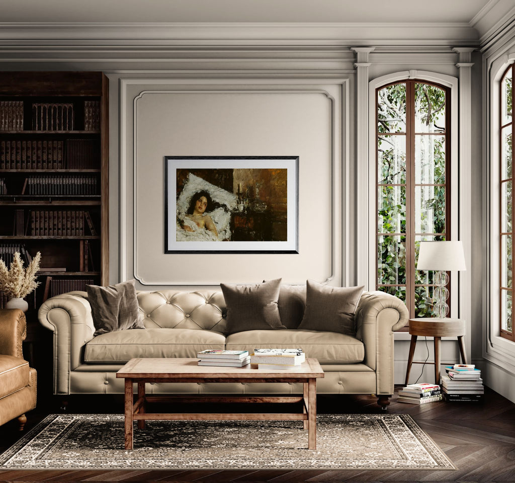 Resting by Antonio Mancini Wall Art Print