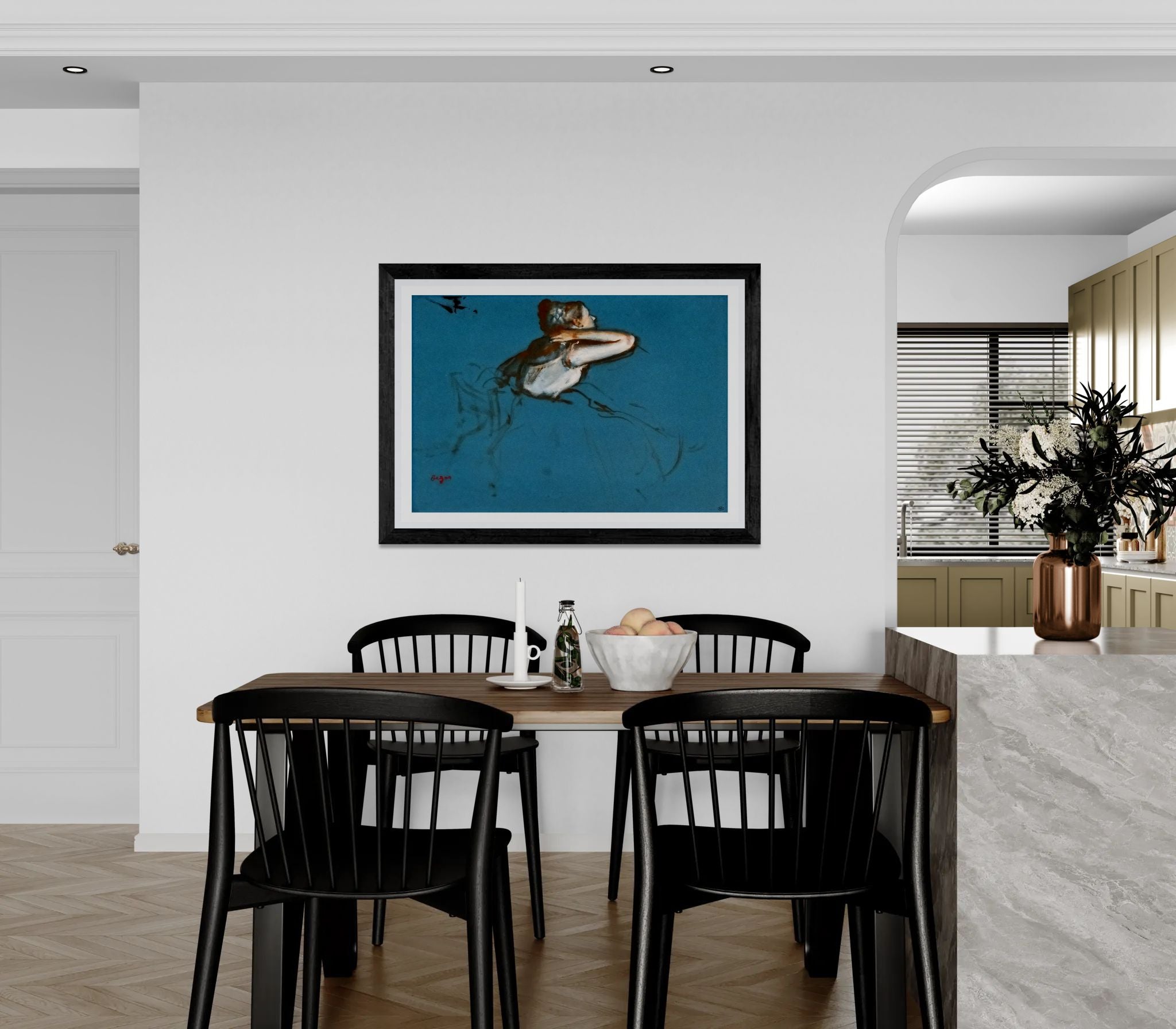 Blue Ballerina by Edgar Degas Wall Art Print