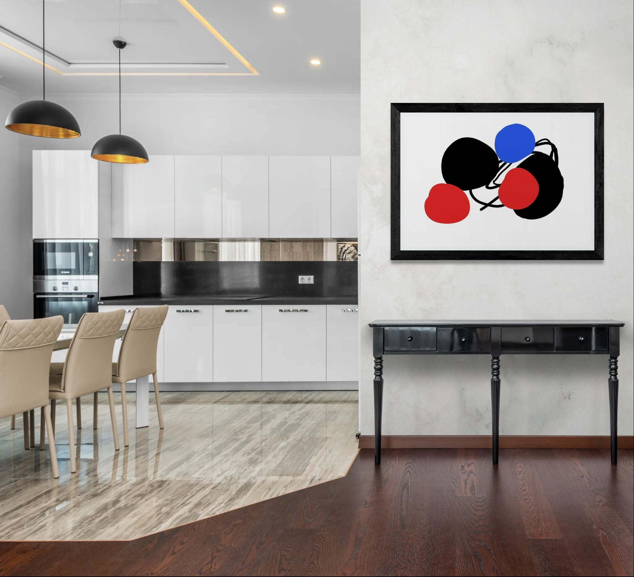 Blue dot by Norman Barrett Wall Art Print