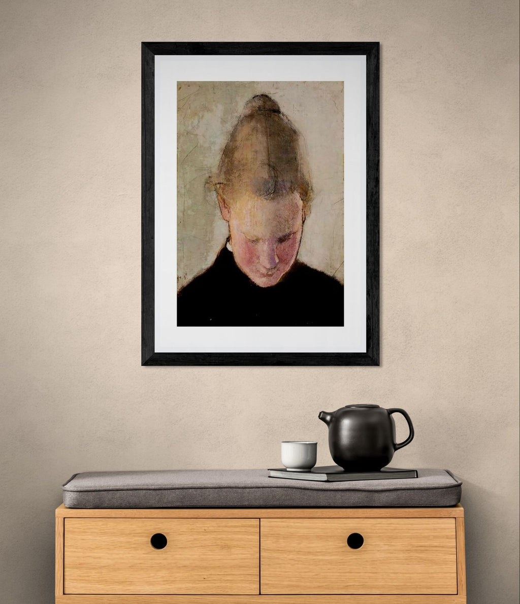 Lukeva tytto by Helena Schjerfbeck Wall Art Print