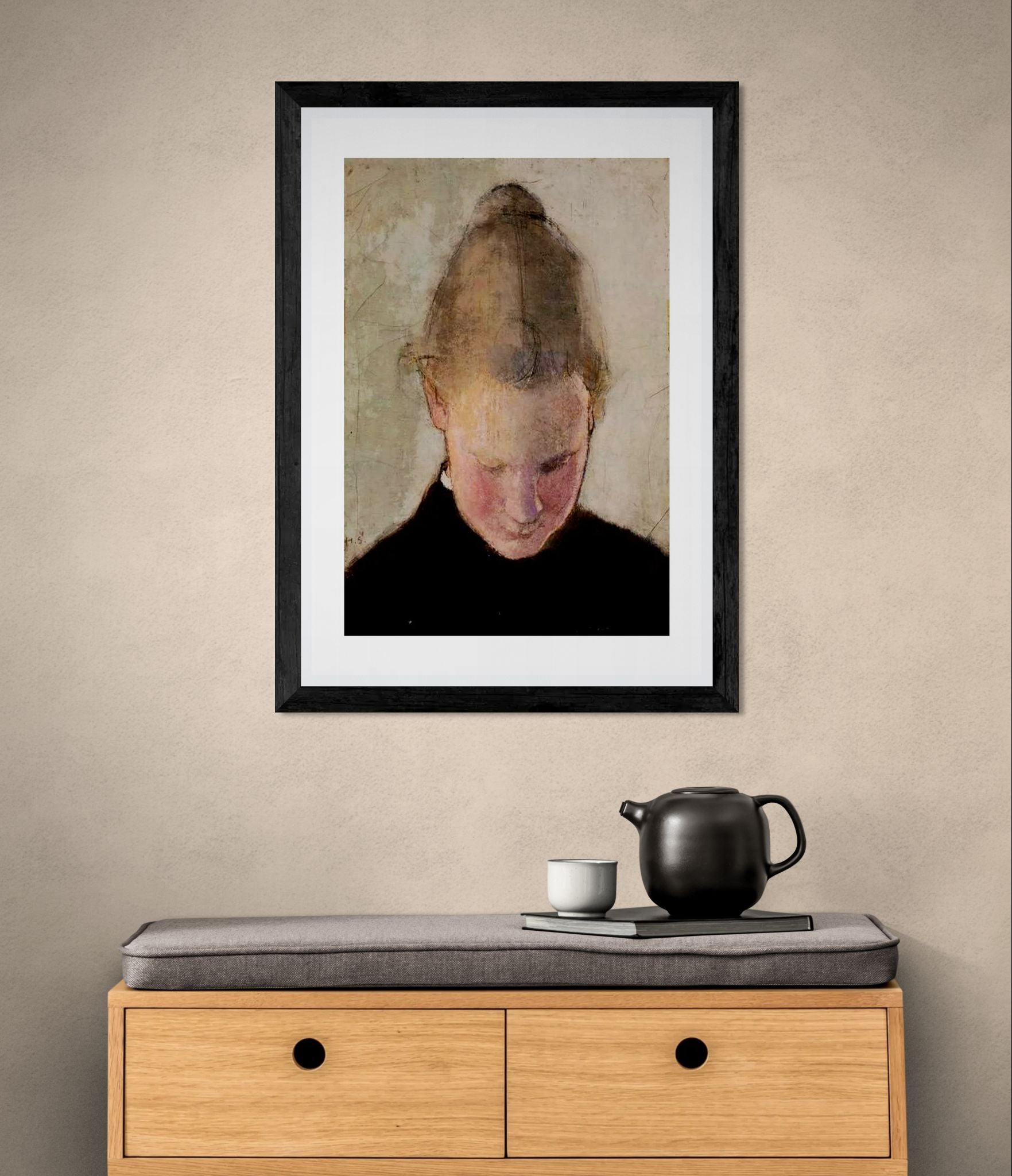 Lukeva tytto by Helena Schjerfbeck Wall Art Print